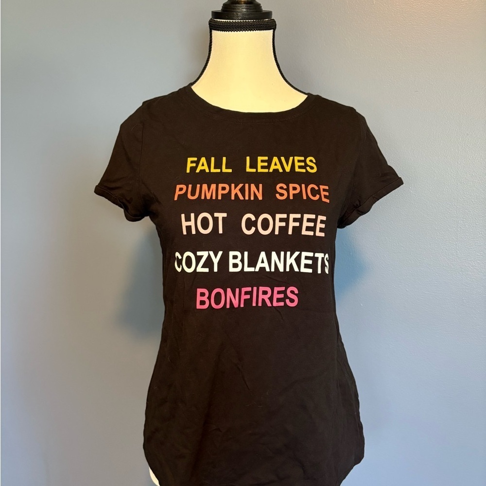 Ricki's Black Tee with Autumn Text